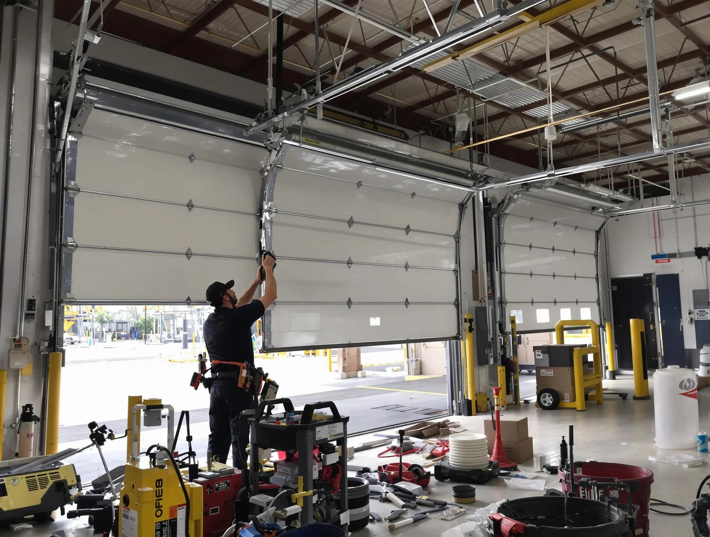 Sarasota Garage Door Repair technician performing commercial garage door repair in Sarasota