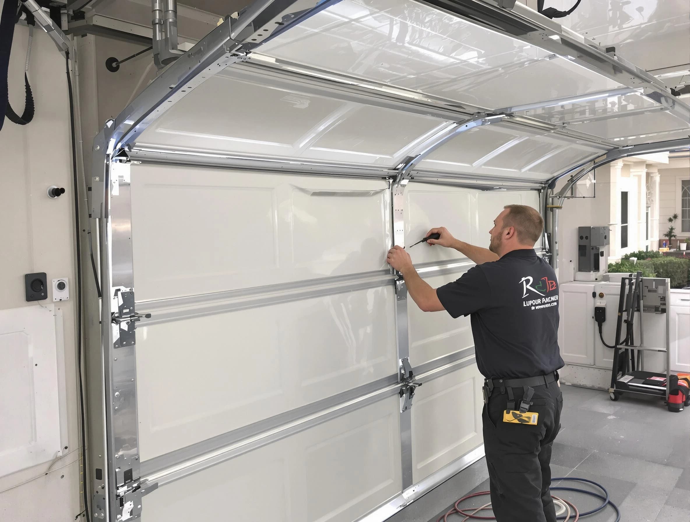 Sarasota Garage Door Repair professional performing panel repair in Sarasota