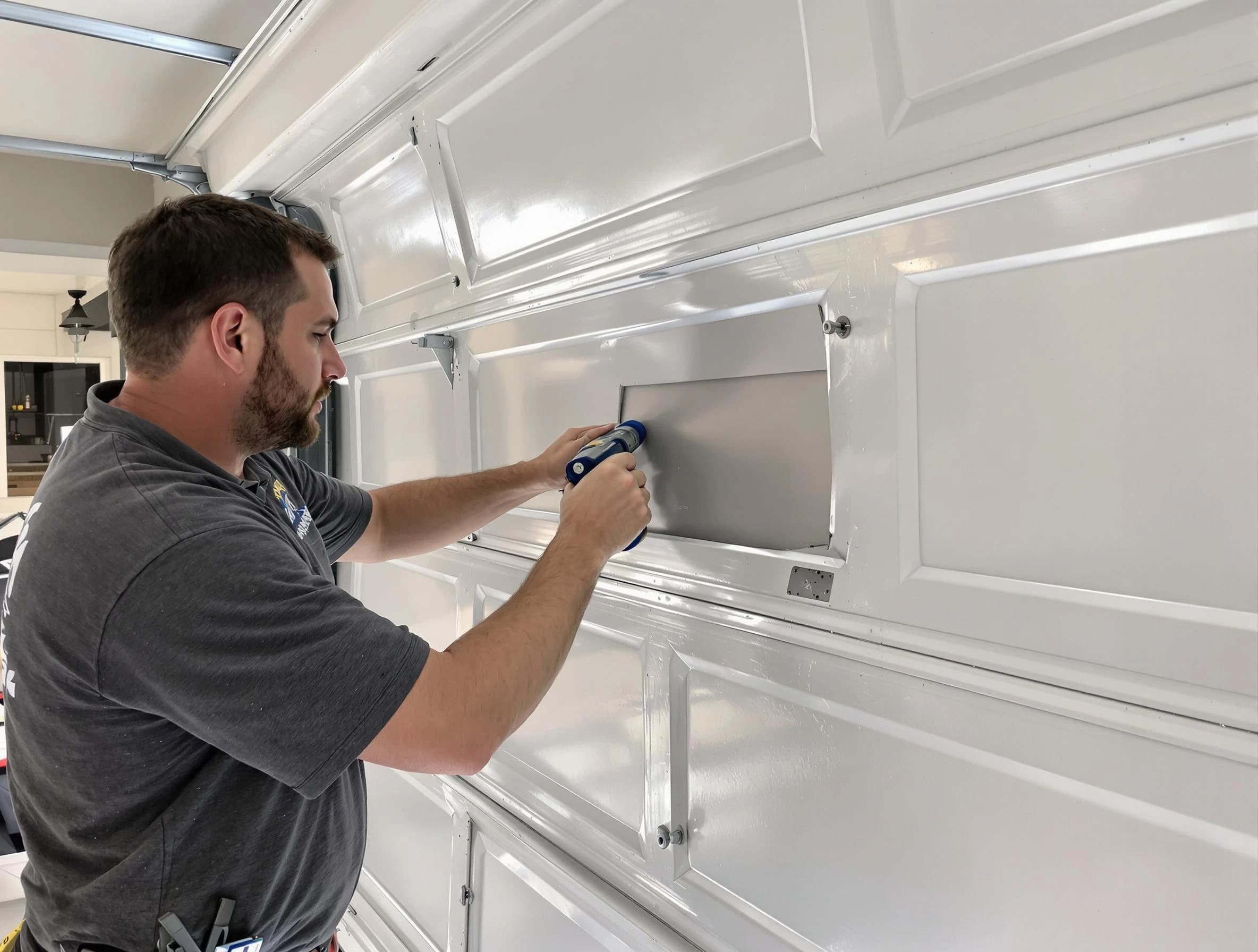Garage door panel repair by Sarasota Garage Door Repair in Sarasota
