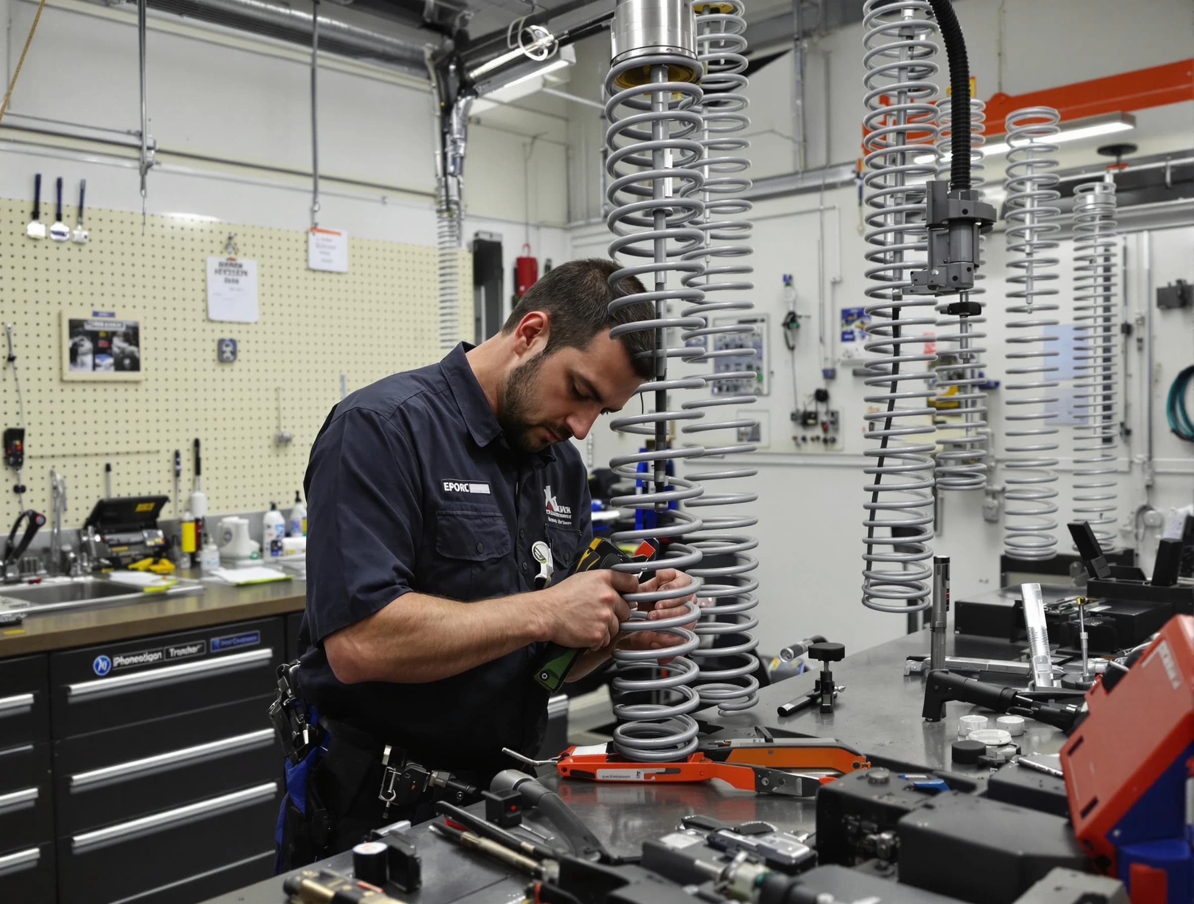 Sarasota Garage Door Repair technician performing spring repair in Sarasota