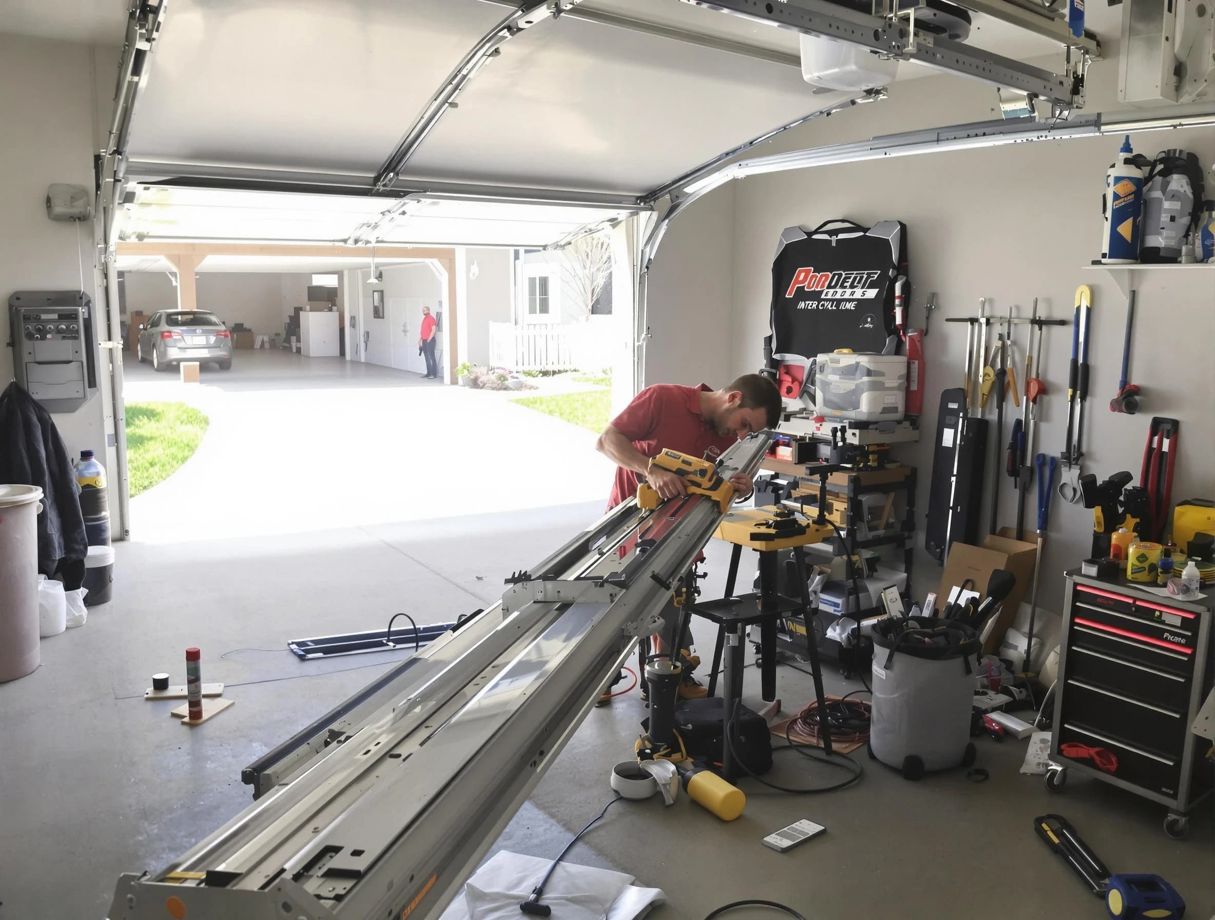 Sarasota Garage Door Repair expert performing track repair in Sarasota
