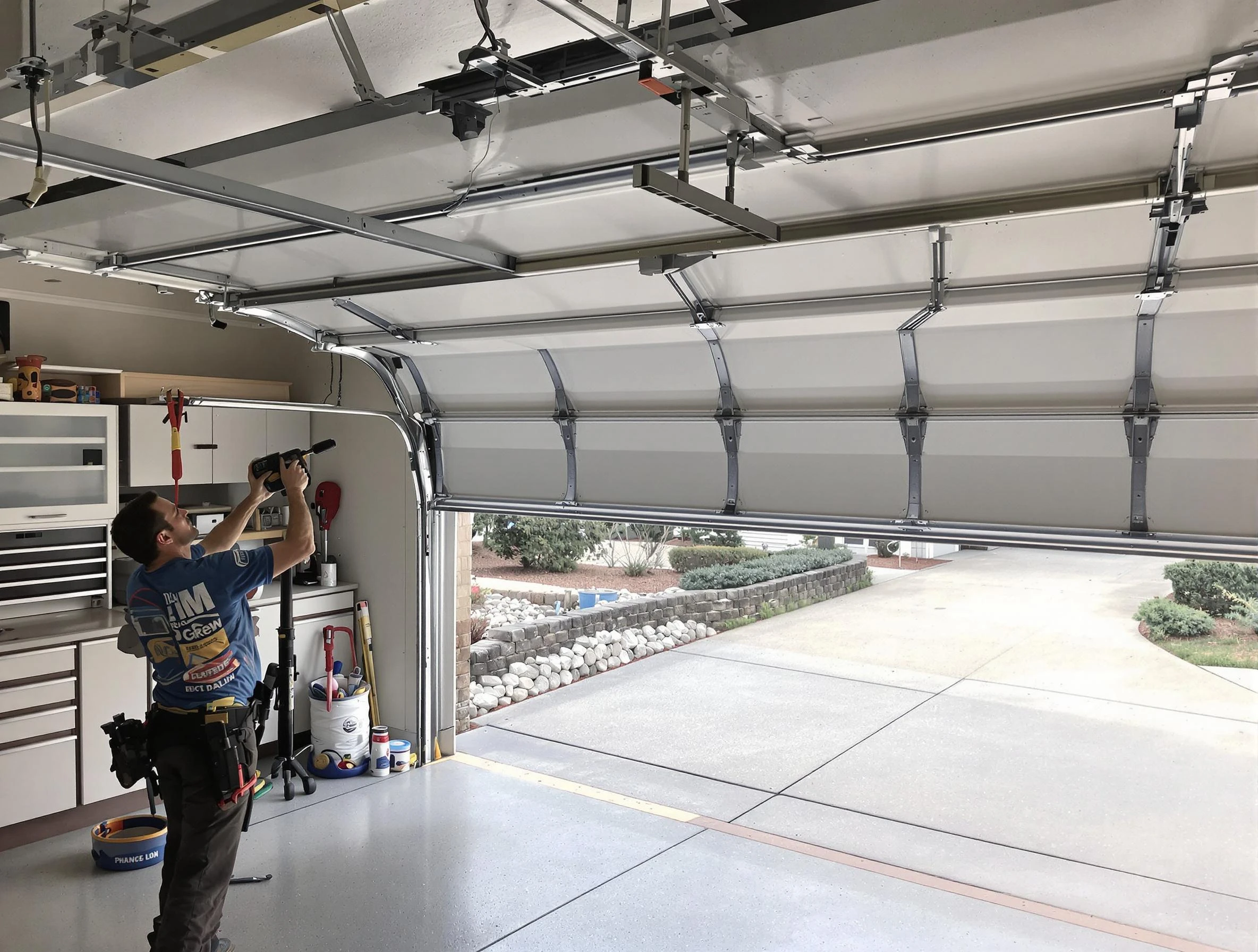 Garage door track repair service by Sarasota Garage Door Repair in Sarasota